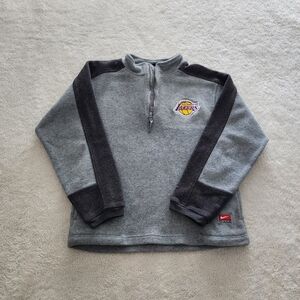 Y2K Nike Los Angeles Lakers 1/2 Zip Fleece Pullover, Kids' Medium, GUC - Grey
